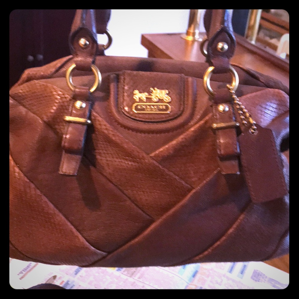 Leather coach purse